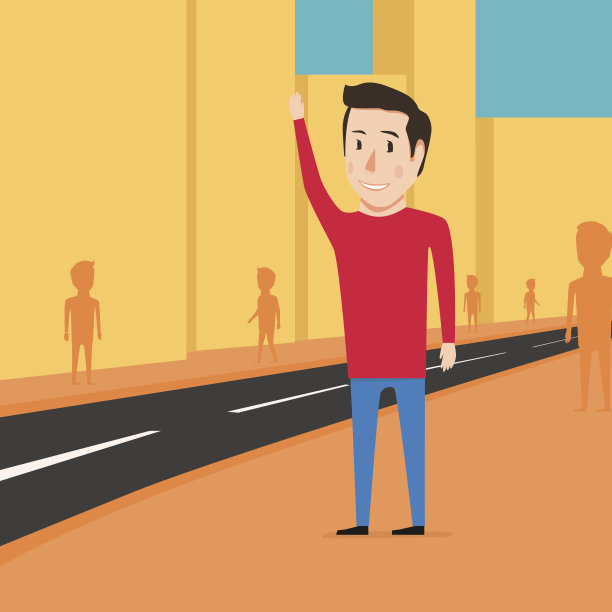 男子等待出租车图片下载