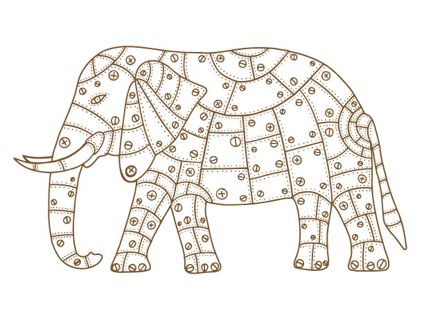 手绘的大象图片下载