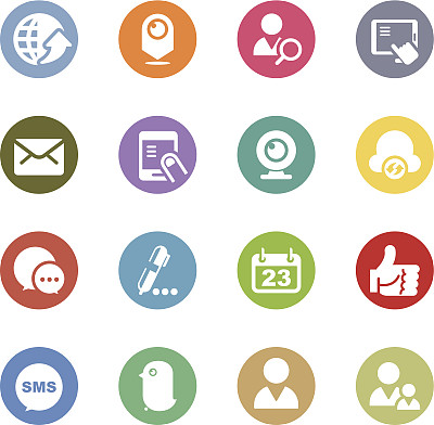 社交媒体和通信图标图片下载