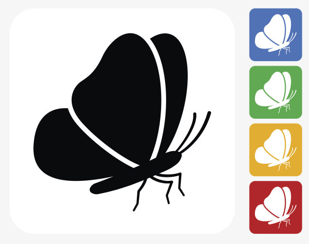 蝴蝶图标平面设计图片下载