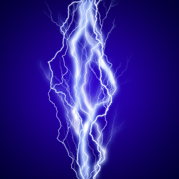 垂直的闪电效果背景在蓝天图片下载