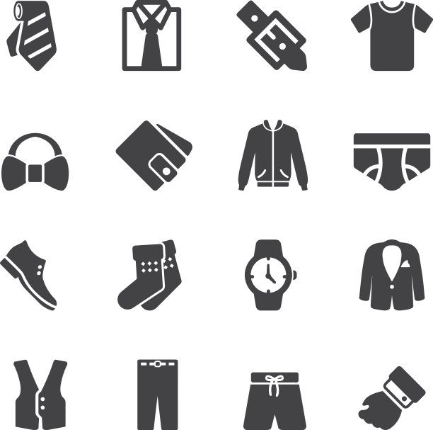 男士正装剪影图标| EPS10图片下载