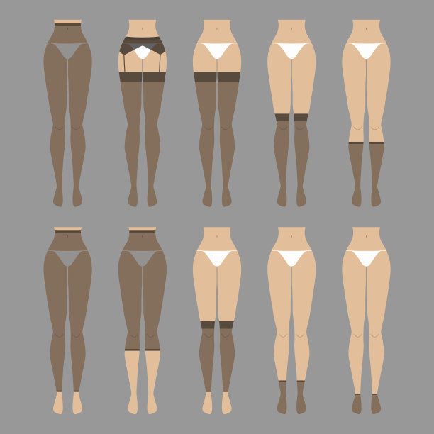 矢量插图。袜子元素-紧身衣，长袜，高尔夫球，护腿图片下载