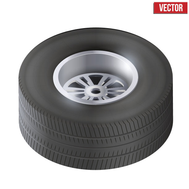 轮胎和车轮的汽车。前视图。矢量图图片下载