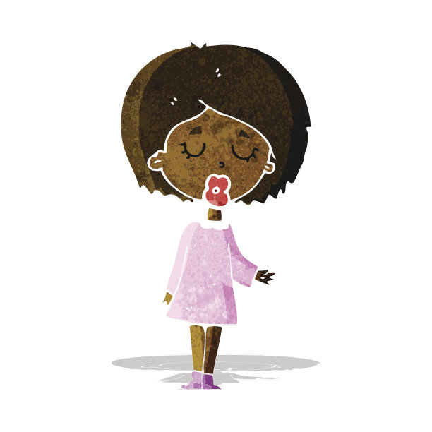 卡通女子解释她的观点图片下载