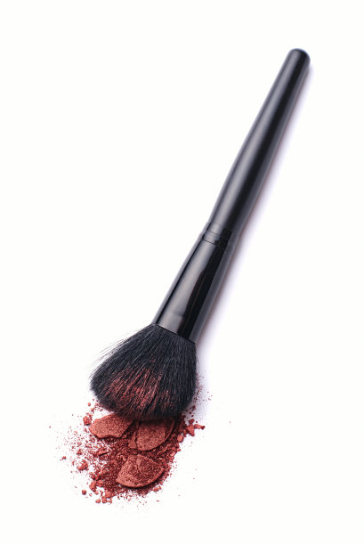 特写化妆粉与刷子图片下载