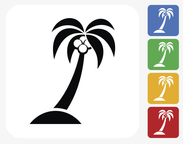 棕榈树图标平面设计图片下载