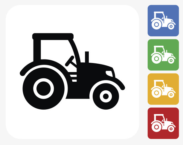 拖拉机图标平面图形设计图片下载