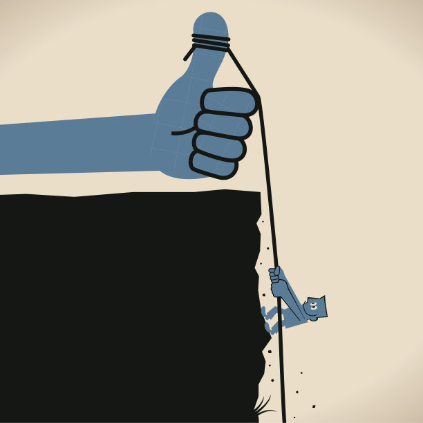 商人，登山和攀岩，绳子绑在大拇指上图片下载