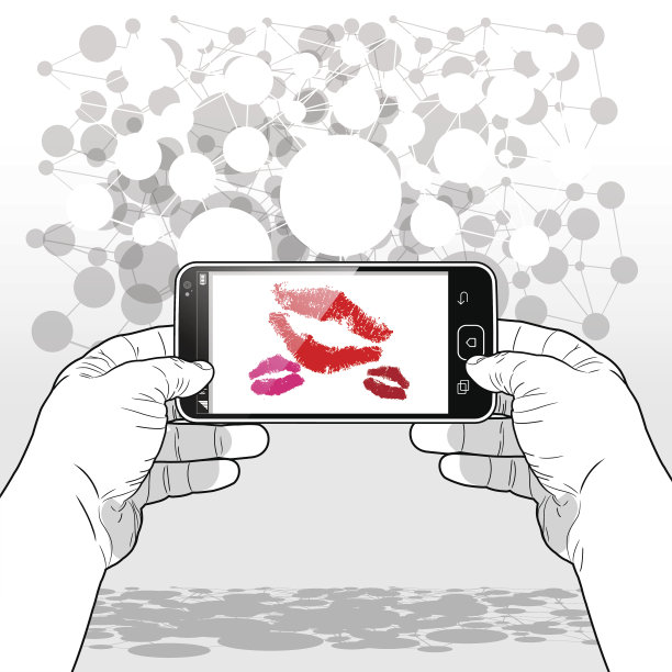 手机屏幕上的吻图片下载