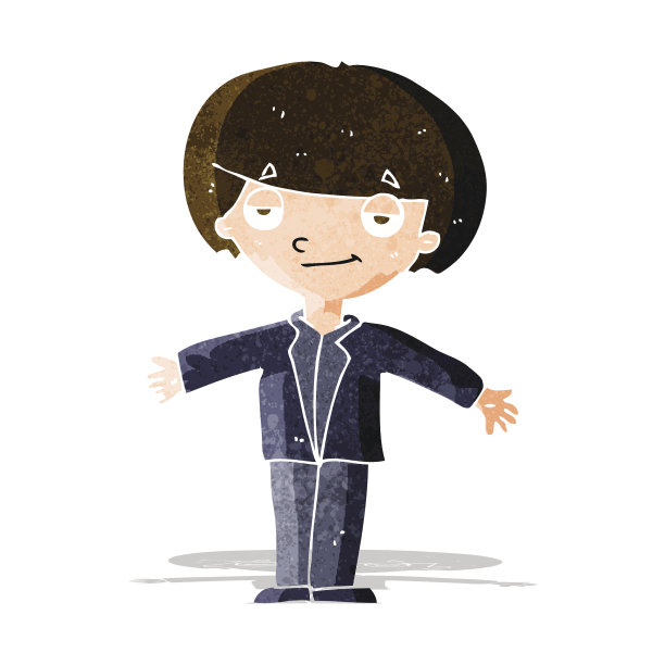 卡通沾沾自喜的男孩图片下载