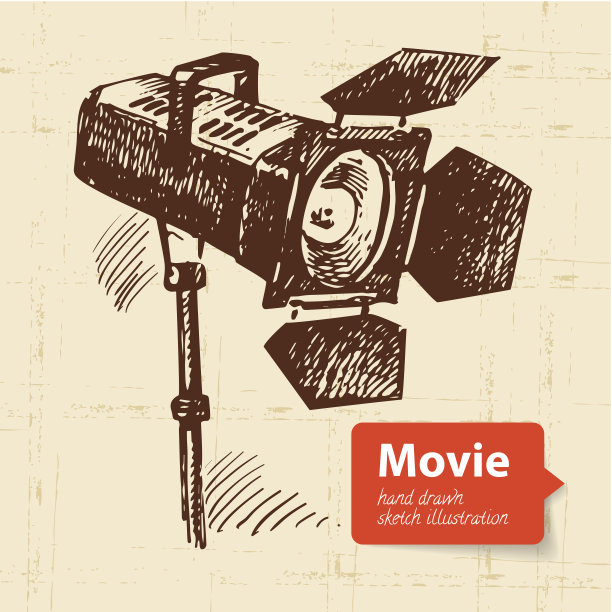 手绘电影插图图片下载