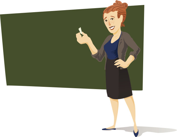 女教师站在黑板前图片下载