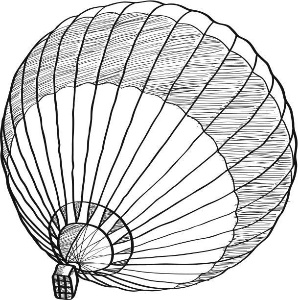 涂鸦的热气球矢量草图。图片下载