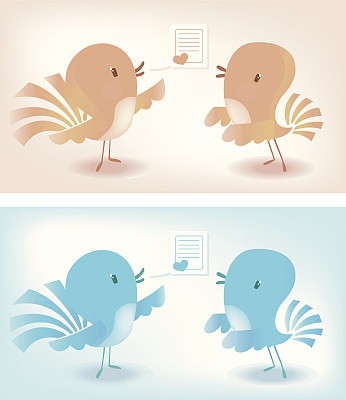 带字母的两只鸟图片下载