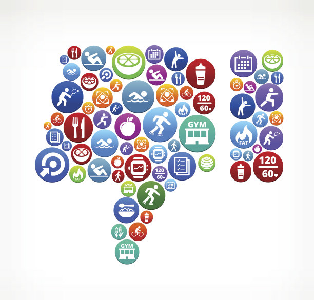 按下健身和饮食矢量按钮模式图片下载