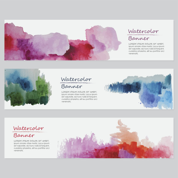 水彩旗帜模板图片下载