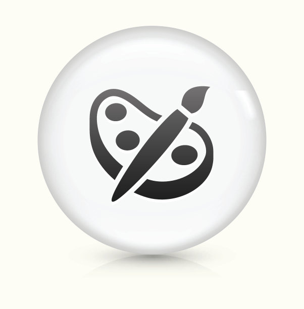 在白色圆形矢量按钮上绘制图标图片下载