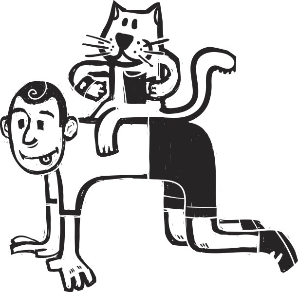 骑在男孩身上的猫图片下载