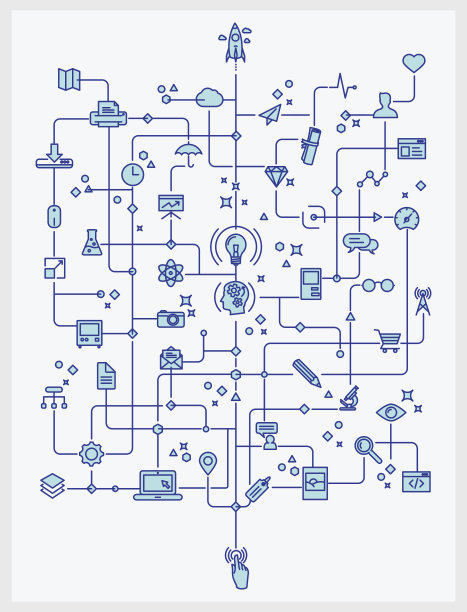 技术和创意工艺主题线条艺术图片下载