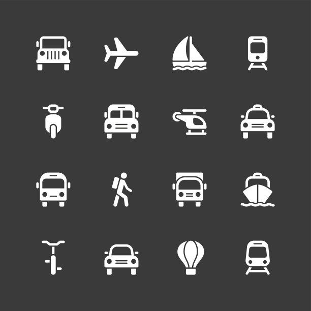 交通图标-普通-白色系列图片下载