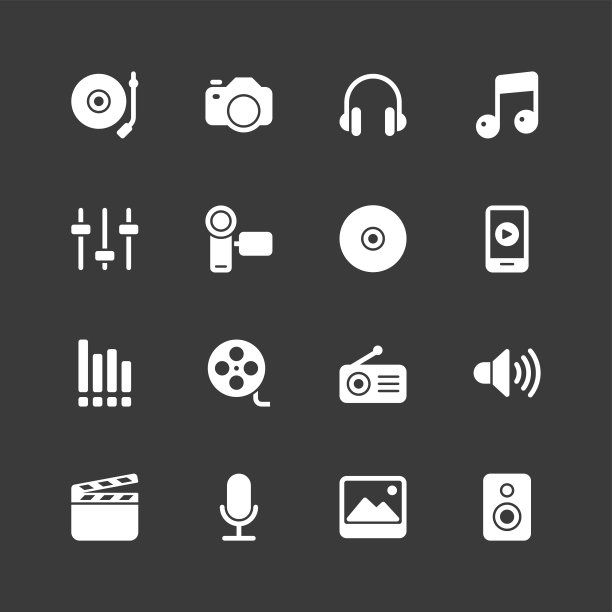 社交娱乐图标-常规-白色系列图片下载