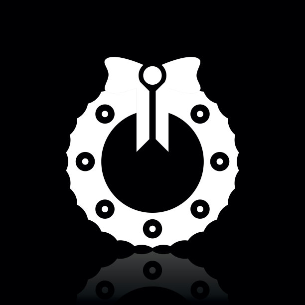 花环图标上的黑色背景。——WhiteSeries图片下载