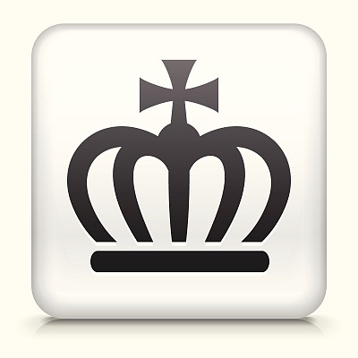 白色方形按钮与皇冠图片下载