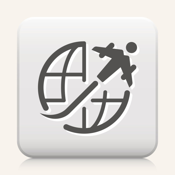 商务旅行矢量图标方块按钮图片下载