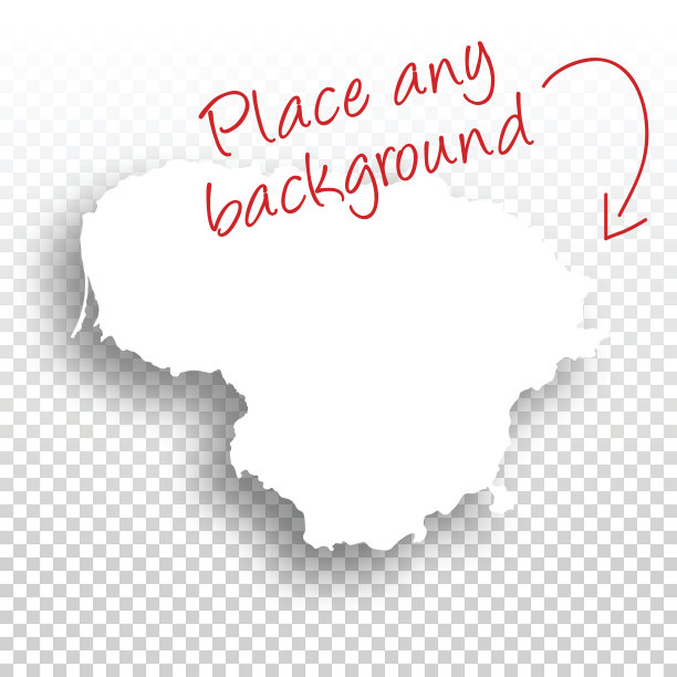 立陶宛地图设计-空白背景图片下载