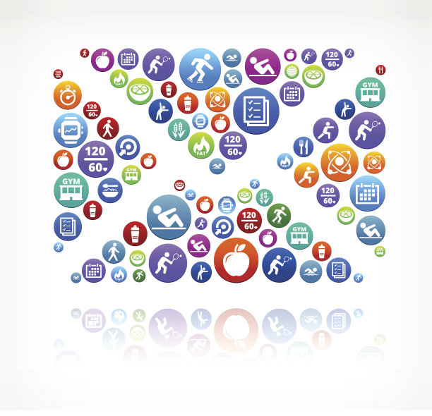 字母健身和饮食矢量按钮模式图片下载