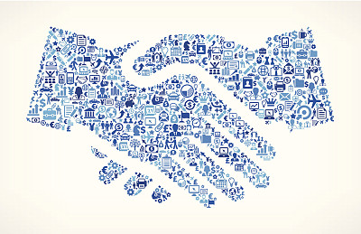 握手商业版税免费矢量艺术模式图片下载