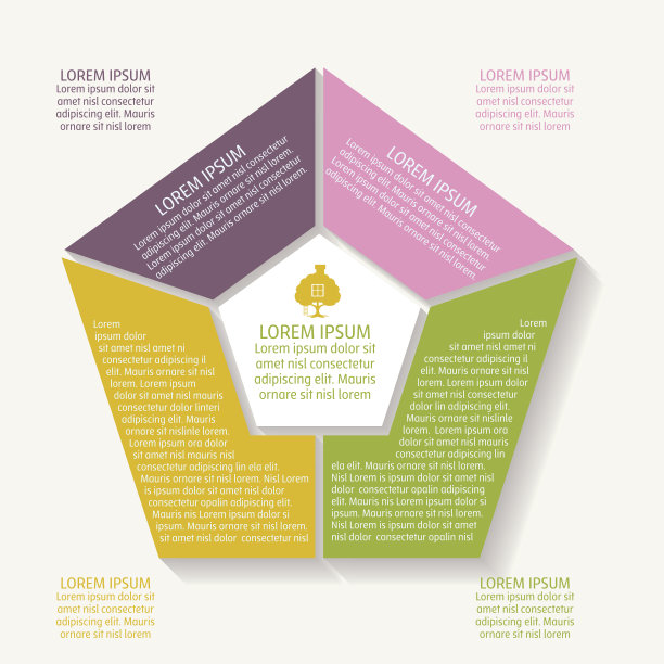 明亮多彩的信息图表元素与图标和文本图片下载