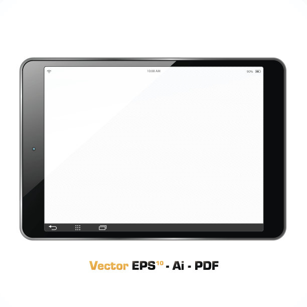 白色屏幕的新款宽平板电脑图片下载