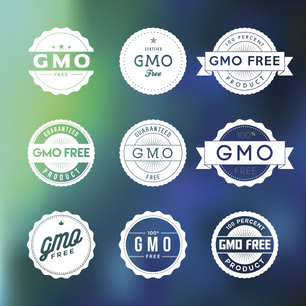 复古转基因免费食品标签图标设置图片下载