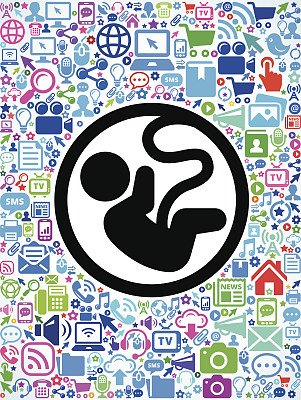 胎儿现代技术版权免费矢量艺术模式图片下载