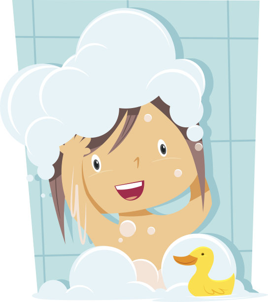 女孩洗澡图片下载