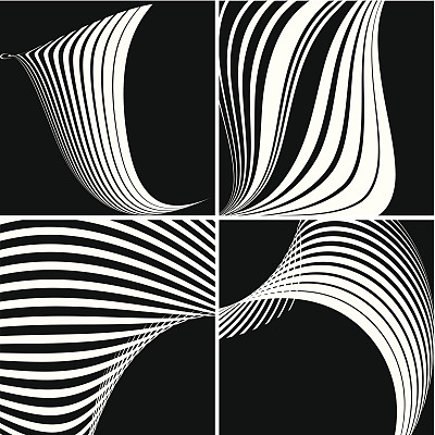 抽象黑白波浪条纹状背景图片下载