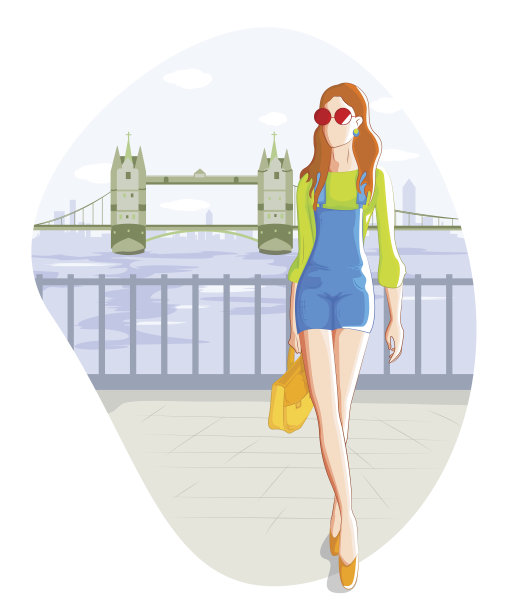 时尚的城市女孩图片下载