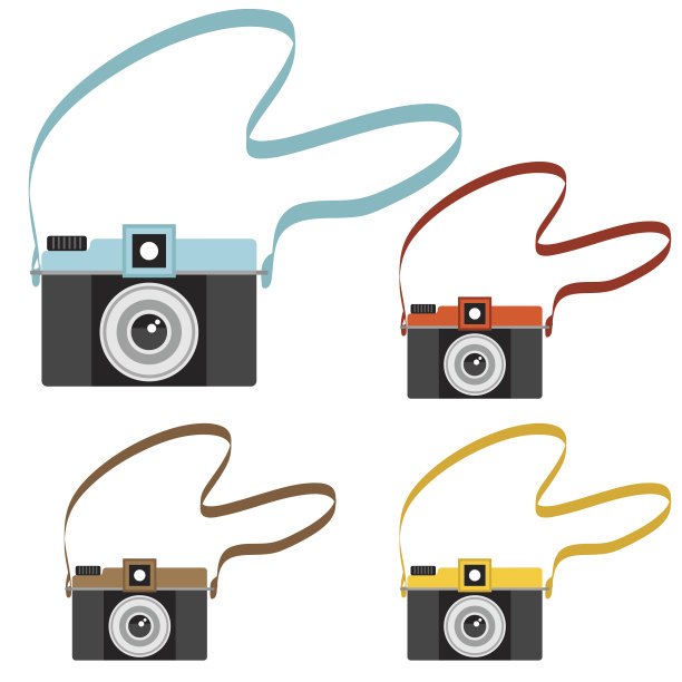 可爱的卡通复古相机带图片下载