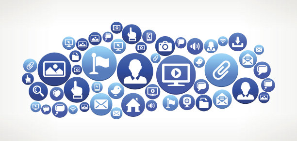 土耳其科技互联网和媒体蓝色按钮图案图片下载