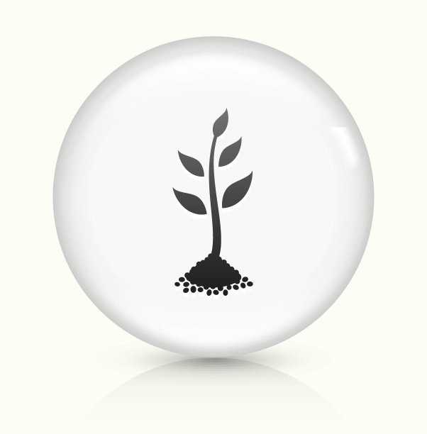 树图标上的白色圆形矢量按钮图片下载