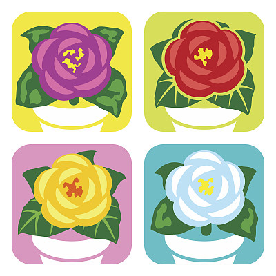 室内植物花图标集图片下载