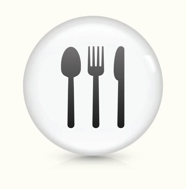 银器图标上的白色圆形矢量按钮图片下载