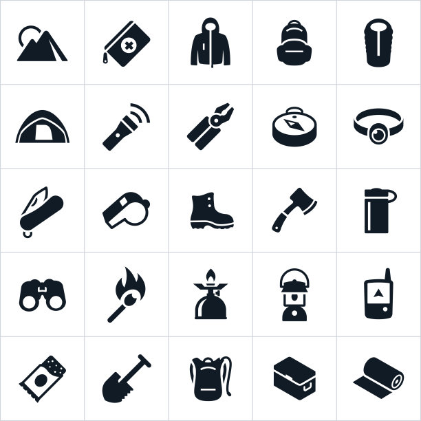 户外生存装备和用品图片下载