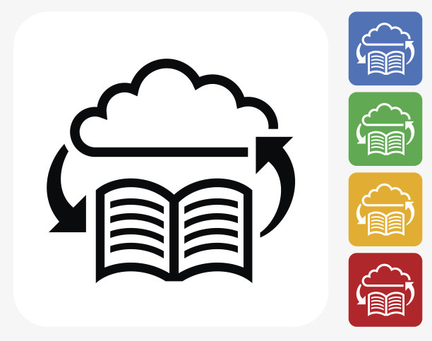 在线图书图标平面设计图片下载
