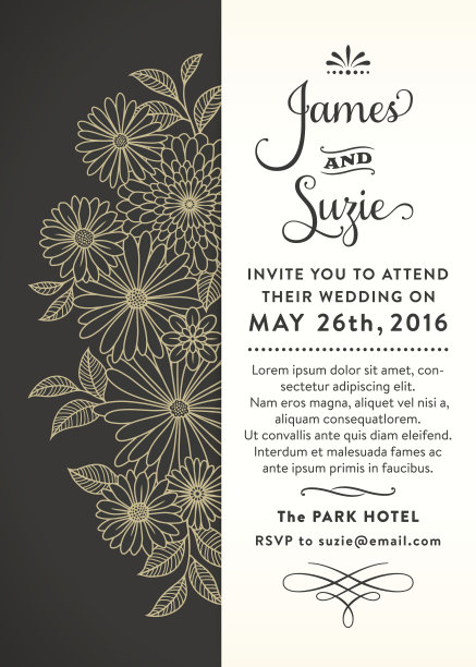 花的婚礼邀请图片下载