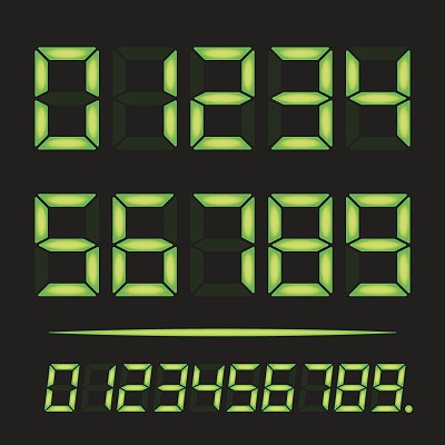 绿色LED数字图片下载