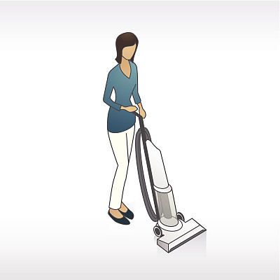 女人吸尘插图图片下载