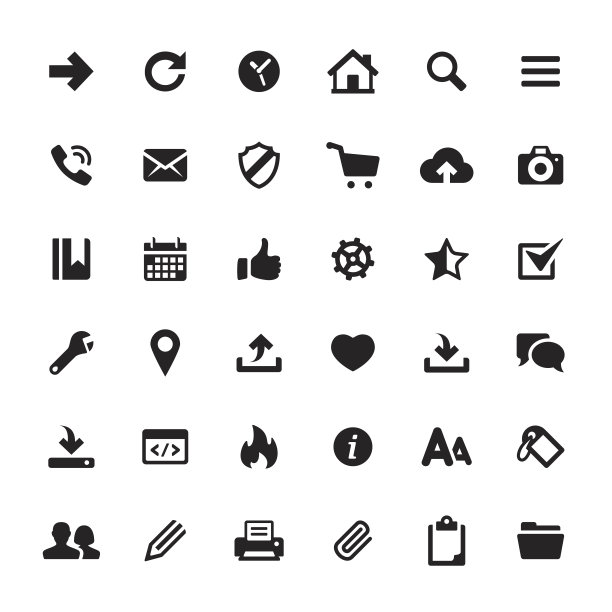 界面和媒体矢量符号和图标图片下载